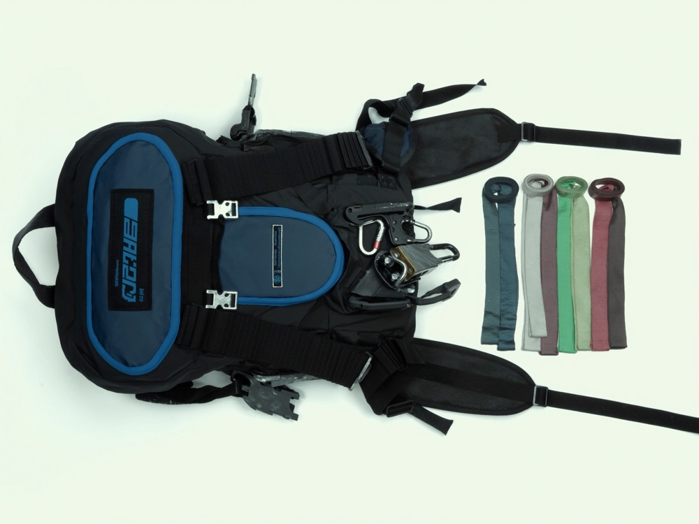 Backpack with nylon webbing straps and buckles